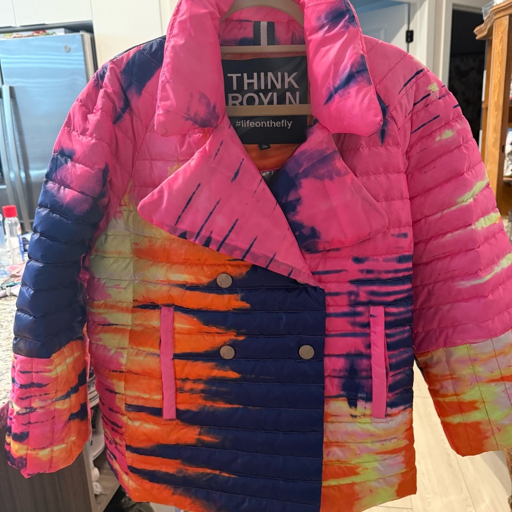Think Royln L puffer pea coat Colorful Jacket